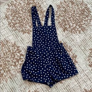 Polka dot overalls